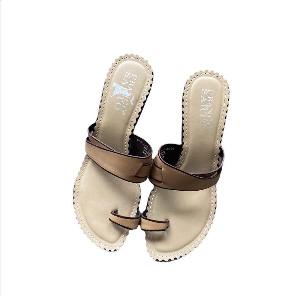 Franco Sarto Tan Brown Leather Sandals